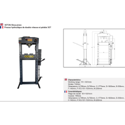 Presse hydraulique de double vitesse et pédale 30T